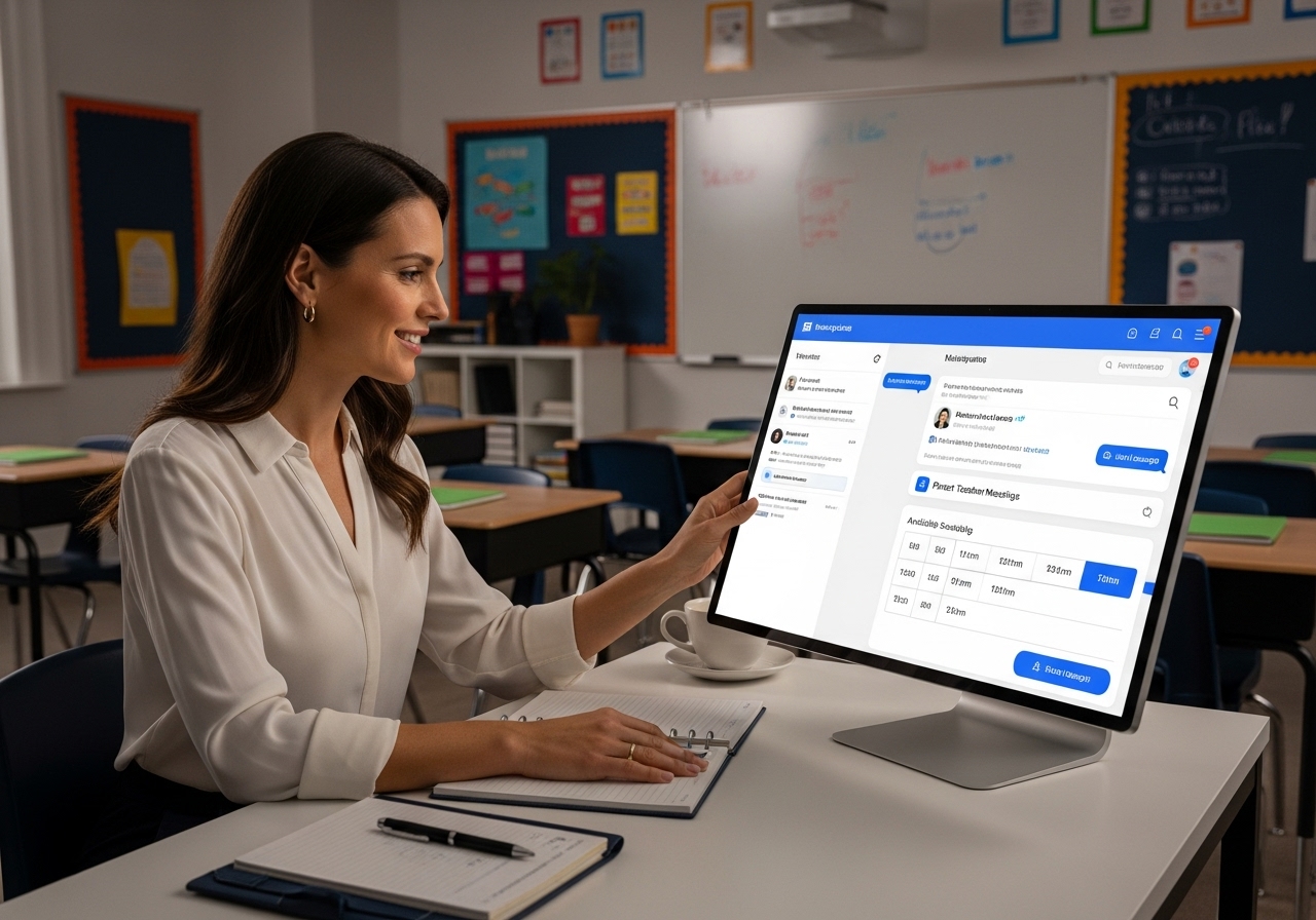 Communication platform interface showing messaging and notifications